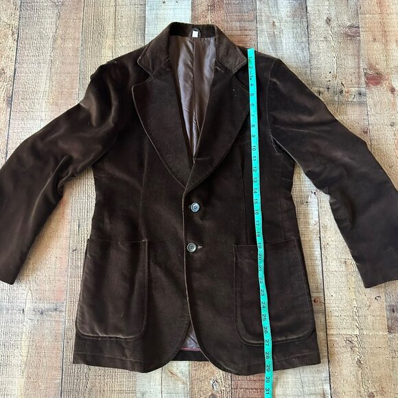 Vintage Danny's Men's Brown Velvet Blazer Jacket Size 40 - Picture 3 of 9